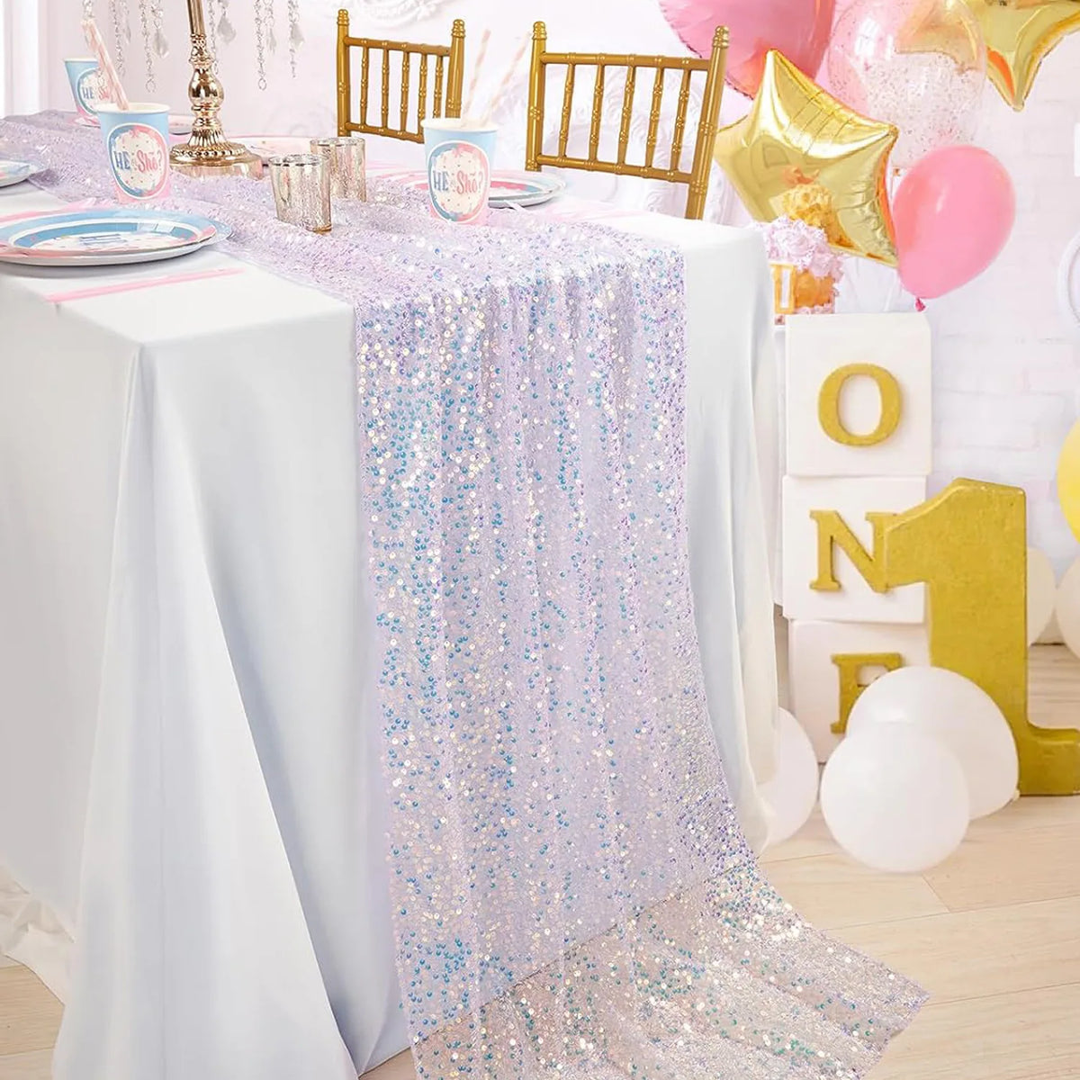 ראנר פאייטים נוצץ לשולחן – 180×30 ס״מ – תמונה 5