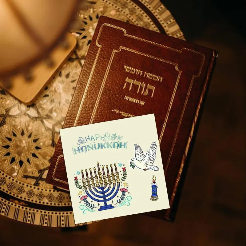 חותמות שקופות לחנוכה ליצירה – חנוכיה, סביבון, יונה ועוד – תמונה 5