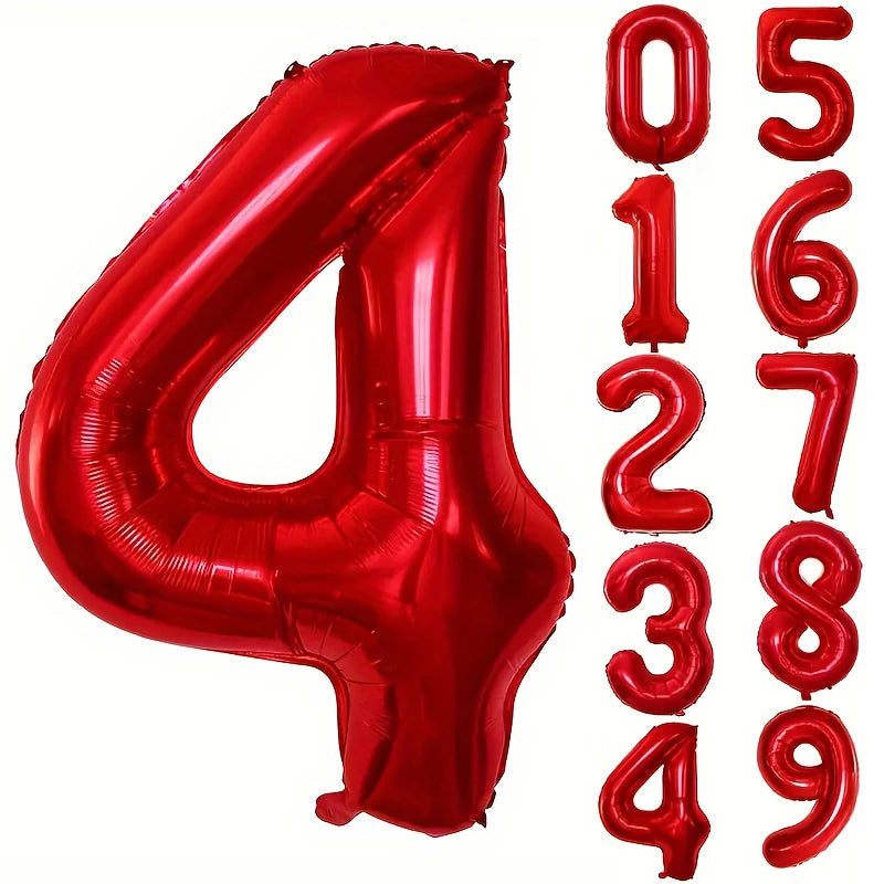 בלון ספרה אדום 80 ס״מ – ספרות 0–9 – תמונה 11