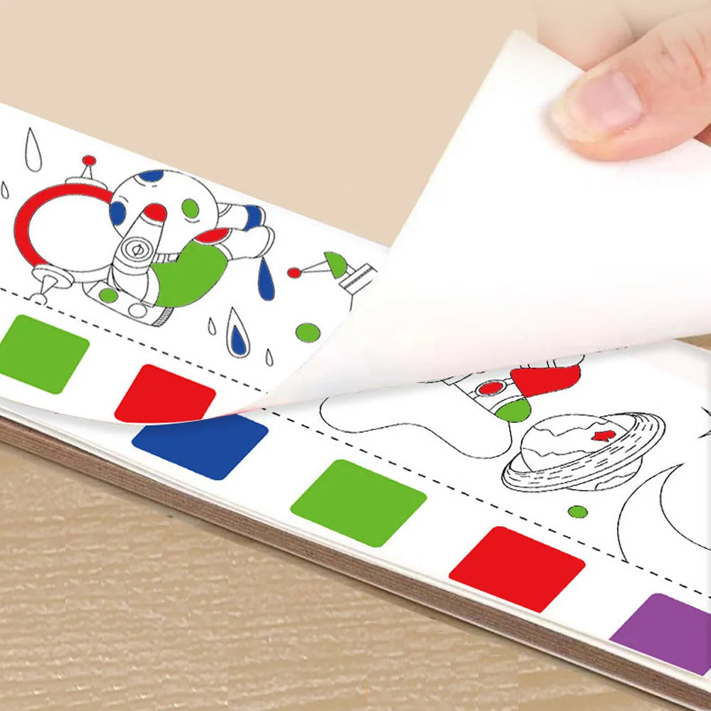 חוברת צבעי מים עם מכחול – 12 דפים – תמונה 5