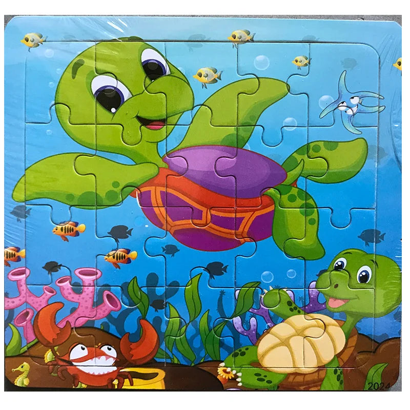 פאזל עץ לילדים 20 חלקים – חיות, רכבים ומספרים – תמונה 9