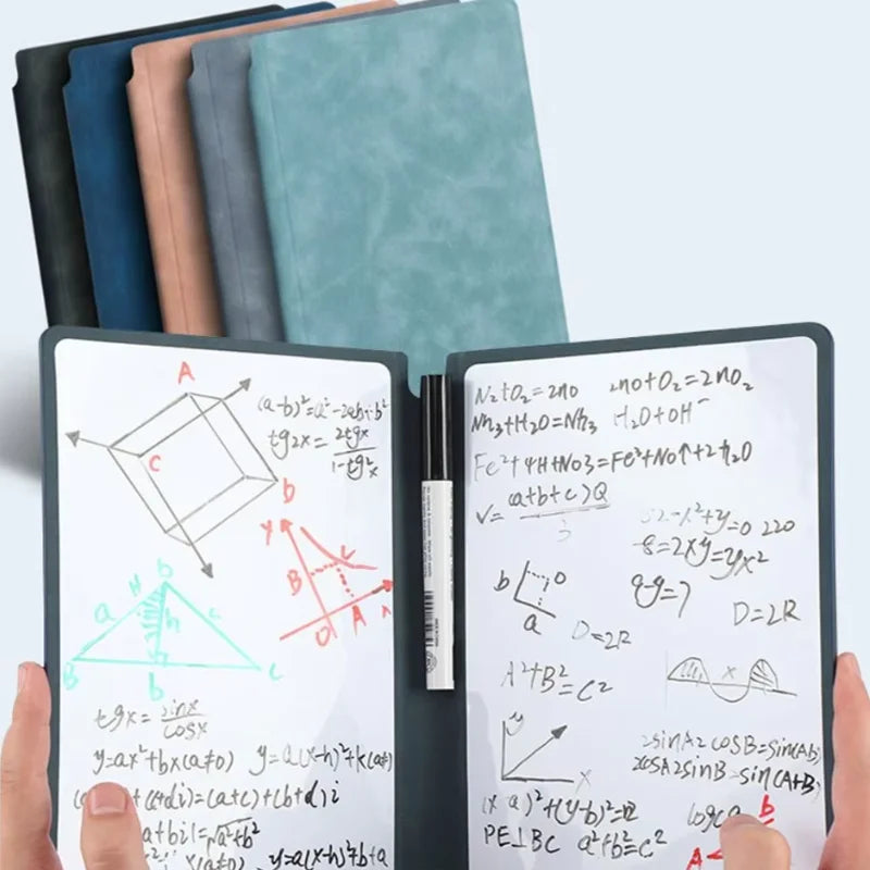 מחברת לוח מחיק A5 עם טוש ומטלית