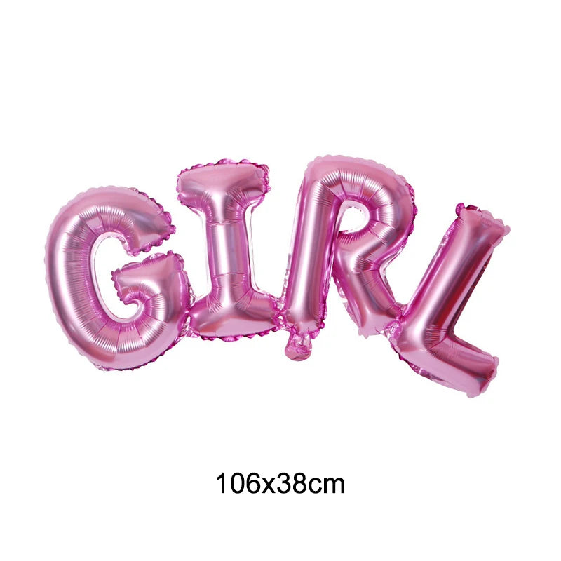 קישוטים לגילוי מין – וילון נוצץ, בלוני BOY ו-GIRL וטופר – תמונה 6