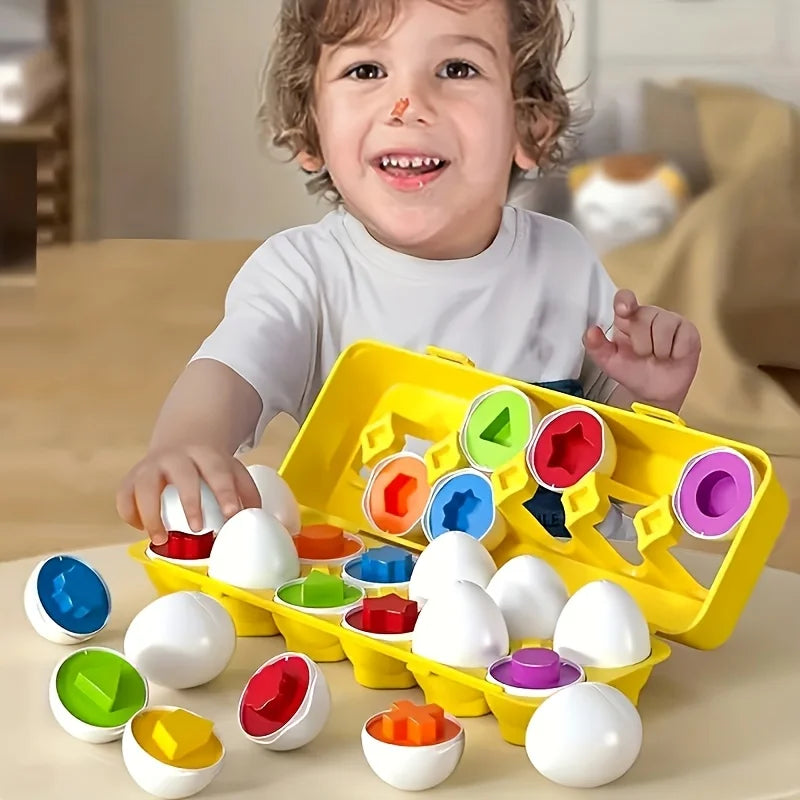 ביצי התאמה – צבעים וצורות בתבנית ביצים