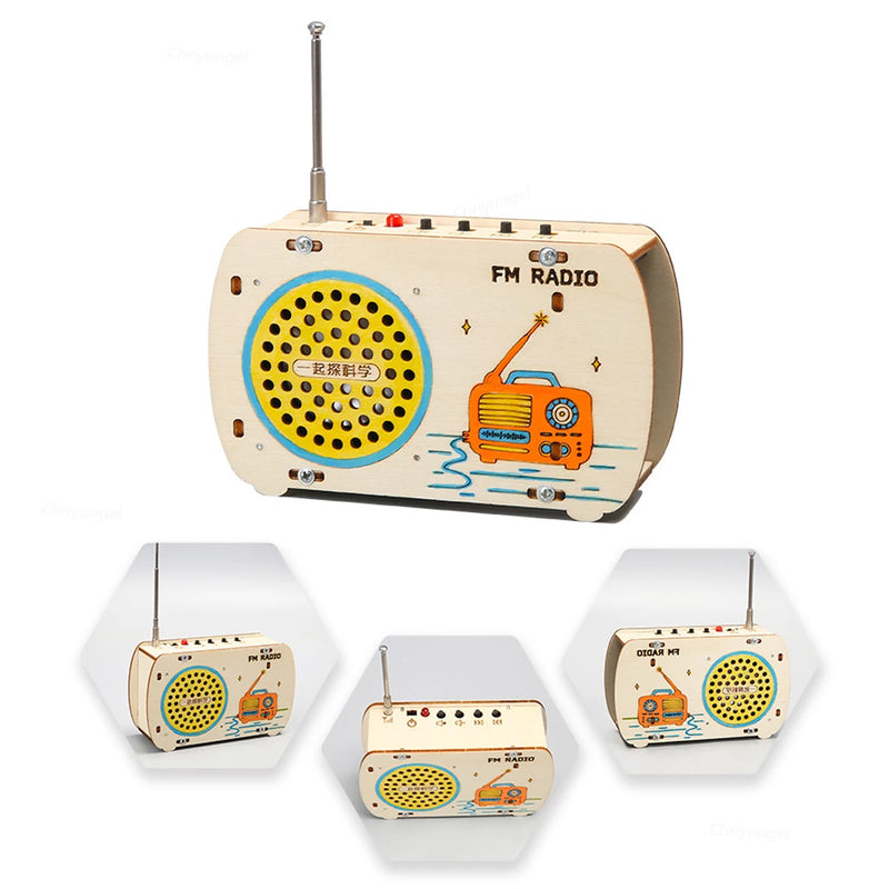 ערכת רדיו FM מעץ להרכבה עצמית לילדים – תמונה 3
