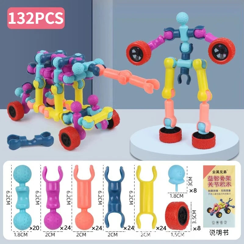 ערכת בנייה של מקלות ומחברים – 17 עד 132 חלקים – תמונה 9
