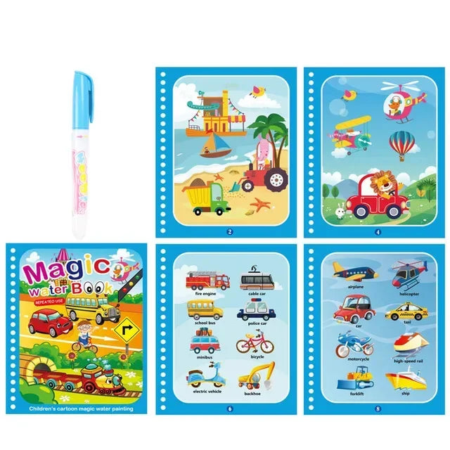 ספר ציור במים קסום – מציירים, מתייבש וחוזר – תמונה 9