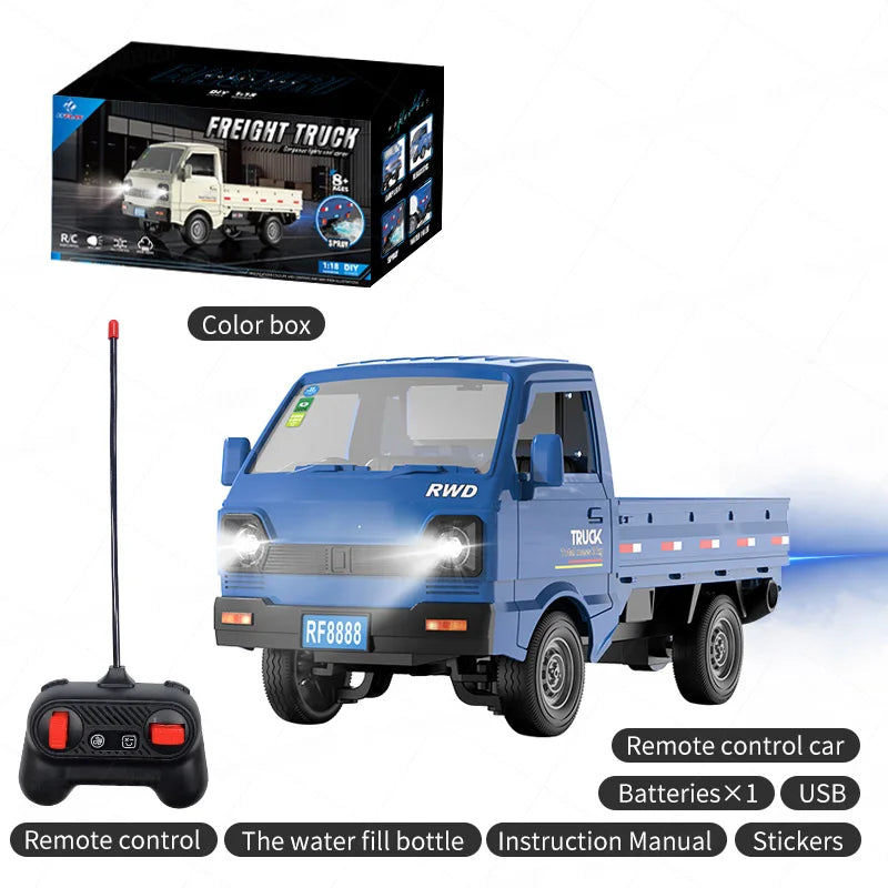 Front view of the truck with headlights and bumper